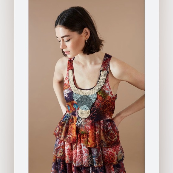 Desigual by Christian Lacroix Tiered Ruffle Halter Babydoll Dress - Picture 5 of 16